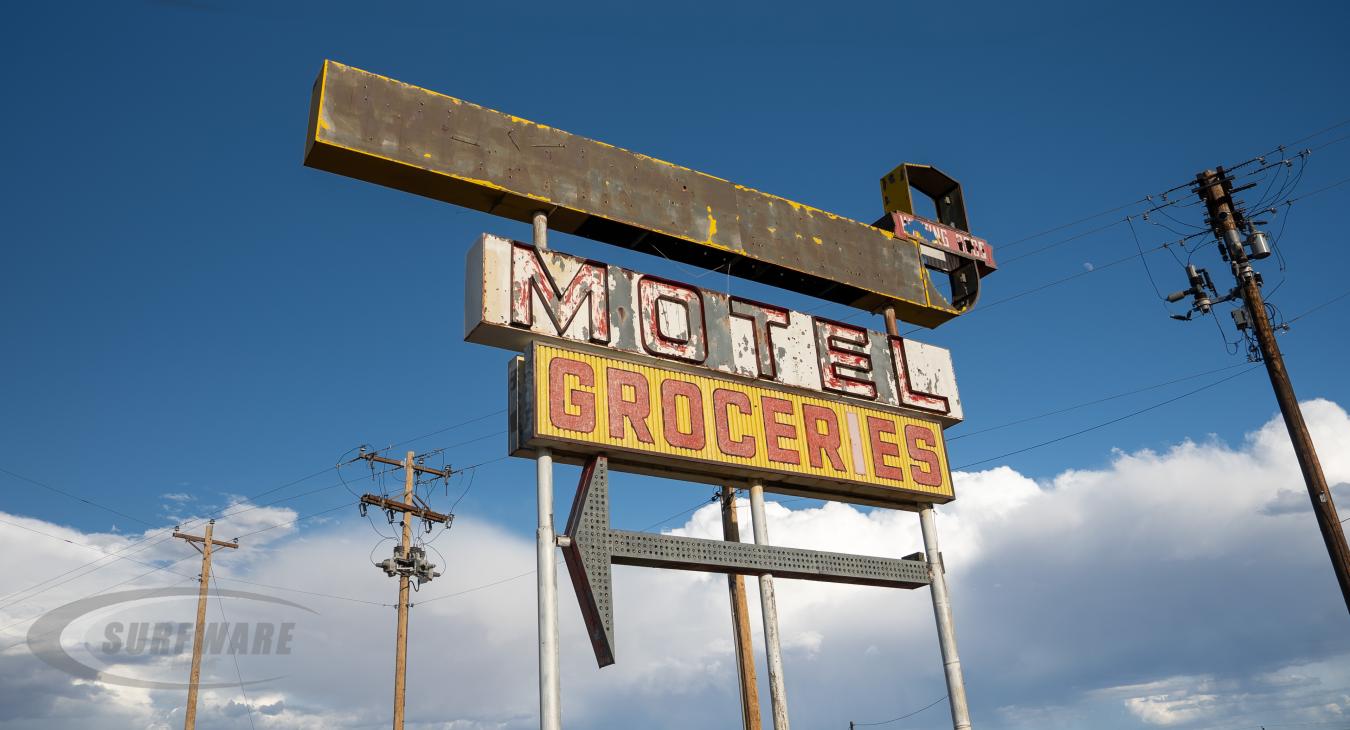 Old Motel Groceries Sign
